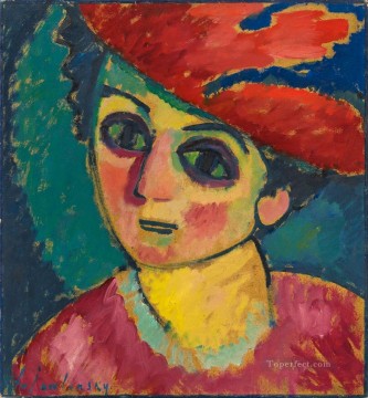 150の主題の芸術作品 Painting - RED HAT アレクセイ・フォン・ヤウレンスキー 表現主義